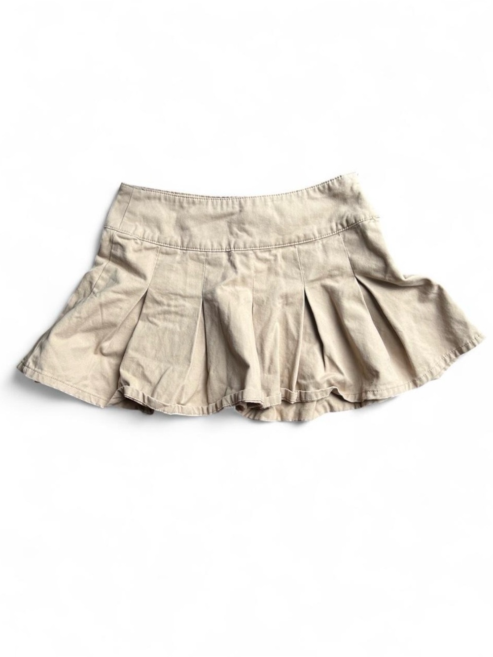 Forever 21 Beige Flared Pleated Mini Skirt